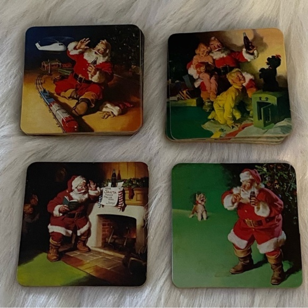 Coke Drink‎ Coasters Set Of Nine Christmas Holiday